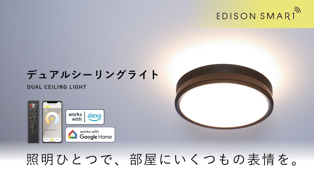 1つの照明で、いくつものイメージに変える『デュアルシーリングライト