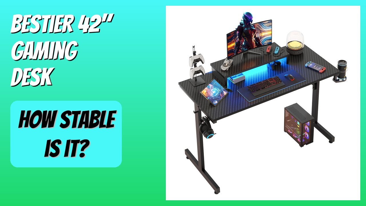 REVIEW (2026): Bestier 42" Gaming Desk. Features.