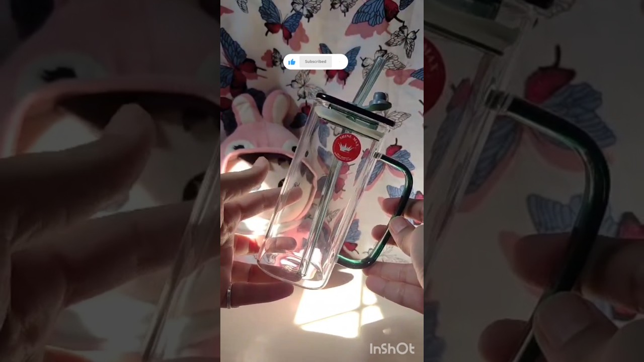 🍸  Glass sipper with glass straw 