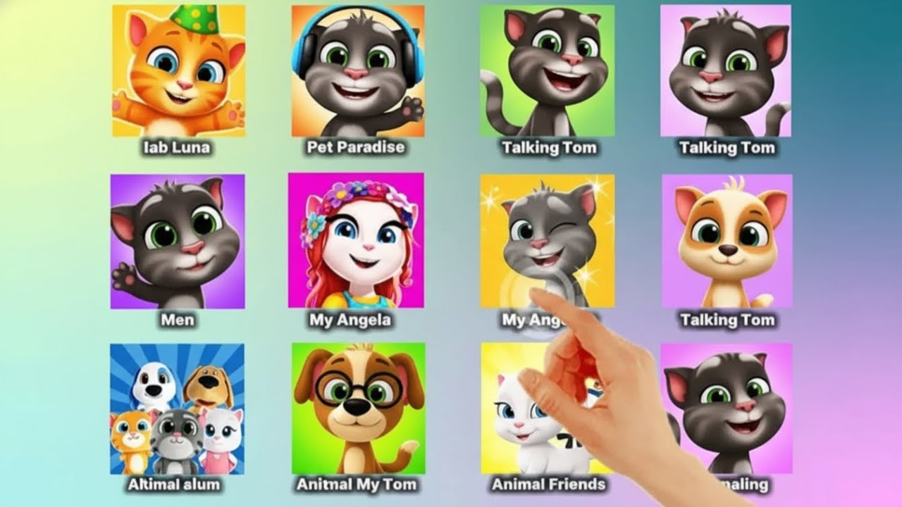 Tom Friends,Talking Ben,Talking Ginger,Talking News,Talking Tom,My Tom,Tom Hero,Talking Tom 2,My Tom