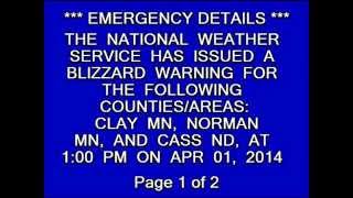 Blizzard Warning: Fargo, ND (3/30/14)