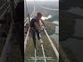 空中100m！巨大鋼鉄ケーブルを素手で編み込む驚異の高所作業技術 #高所作業