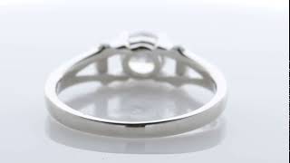 Video Sterling Silver 0.9 CT 6 mm CZ Solitaire Split Shank Ring Cubic Zirconia