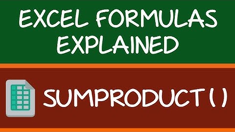 SUMPRODUCT Formula in Excel