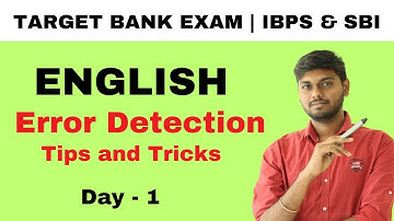 ENGLISH ERROR DETECTION | IBPS PO | SBI PO | Veranda Race Kannada