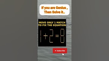 Move only 1 stick to make equation correct, Matchstick puzzle ✔#iqtest #shorts #youtubeshorts