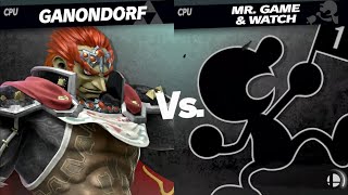 Super Smash Bros. Ultimate - Ganondorf vs Mr Game & Watch @CluelessPlayers