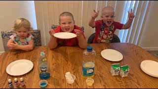 Easy science experiment - milk dish washing soap and food coloring