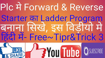 PLC LADDER DIAGRAM REVERSE AND FORWARD STATER. In hindi.