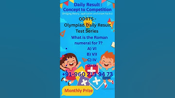 Roman Numerals Challenge for Class 4! 🤔 Solve in 5 Sec & WIN! | Daily Olympiad Math Quiz | ODRTS