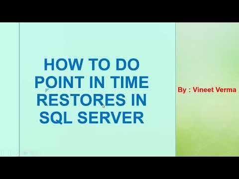 How to perform Point in Time Restore | SQL Server - YouTube