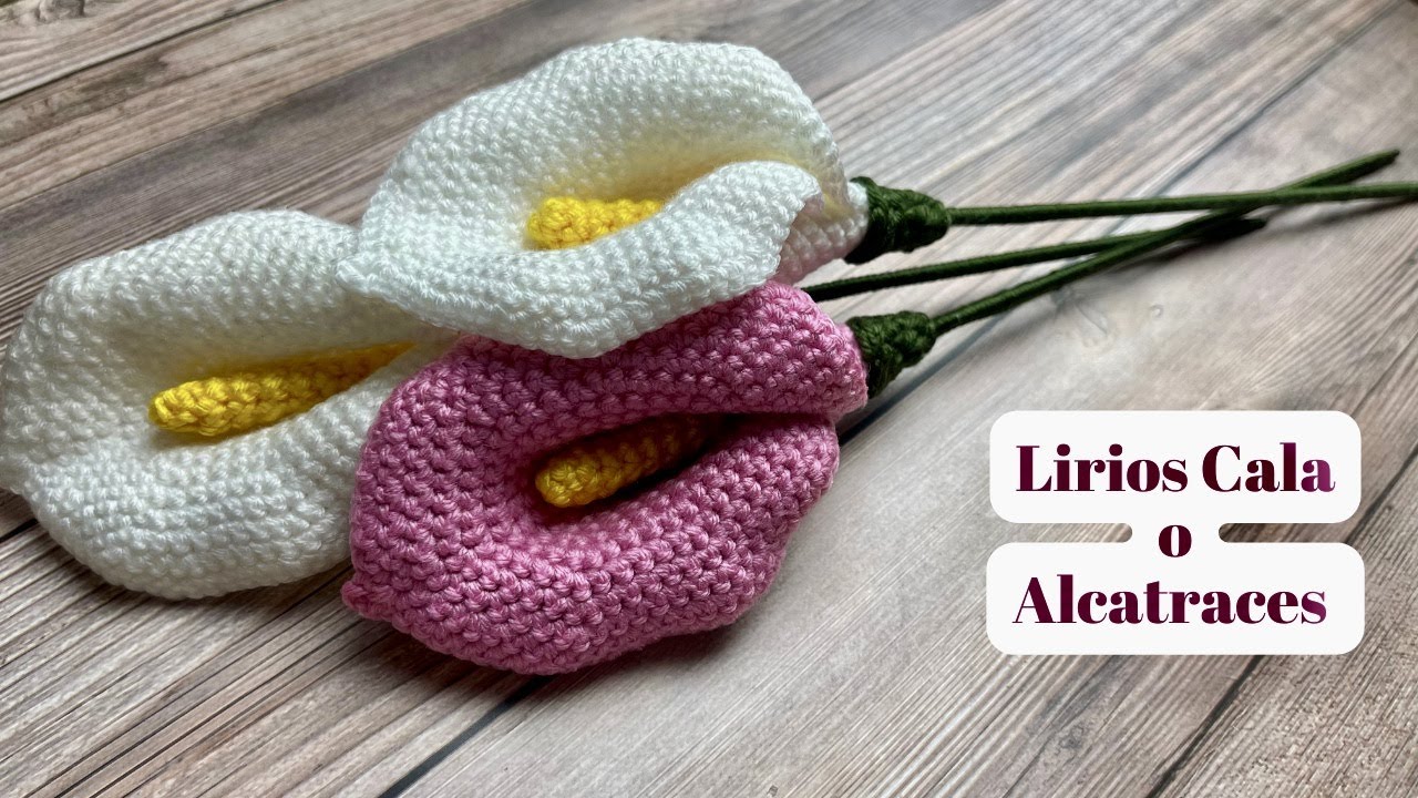 Tutorial Lirios Cala o Alcatraces a Crochet💜Mayelin Ros