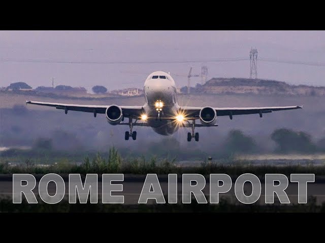 Rome Airport - threshold runway 07 takeoff landing taxiway