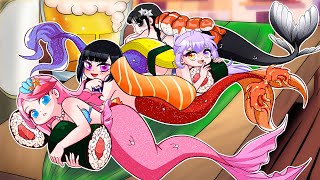 Anna vs Wednesday, Lisa, Dzung Mermaid Became Sushi Food | Gacha Club | Ppg x Rrb Gacha Life