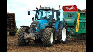 Epandage à 3 épandeurs Deguillaume + JCB TM 310. (SAS AGRI-EPANDAGE)