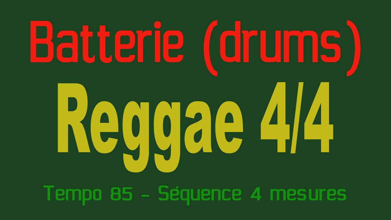 Batterie reggae (drums) Tempo 85 - YouTube