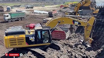 Mega Mining Operation – CAT 352F & Liebherr 974/964 Excavators Powering Massive Ore Loading at Ascon