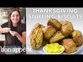 How To Make Thanksgiving Stuffing Biscuits | From The Test Kitchen | Bon Appétit