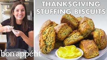 How To Make Thanksgiving Stuffing Biscuits | From The Test Kitchen | Bon Appétit