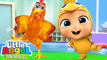 Chicken Dance (Little Yellow Chickadee)  | Fun Animal Sing Along Songs by Little Angel Animals