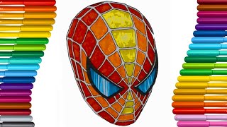 How to Color Avengers Faces Superheroes Masks Coloring Pages Tutorial