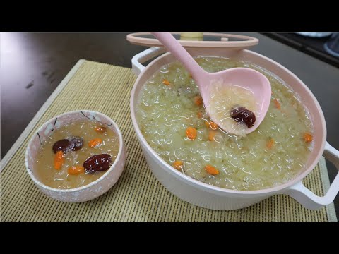 冰糖銀耳露 白木耳的膠質這樣煮出來 滿滿的膠原蛋白【明聰Leo】
