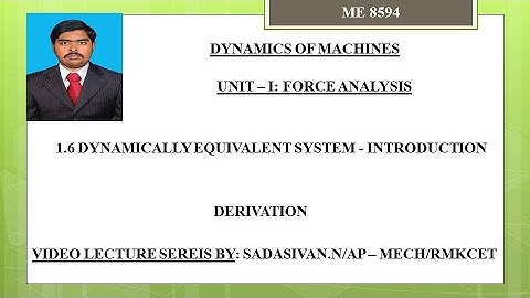 1.6 Dynamically equivalent system