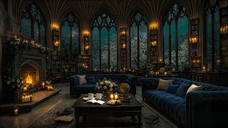 Exquisite Summer Gothic Library Night Study 🕯️ Rainy Dark Academia Music for Relaxation & Sleep screenshot 4