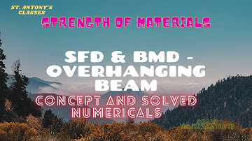 SFD and BMD of overhanging beam with udl and point loads | Strength of Materials