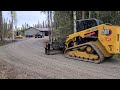 Professional Driveway Prep | Cat 279D Harley Rake in Action