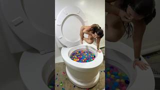 Huge Cannonball In The Worlds Biggest Toilet Surprise Egg Pool With Big Splash #Shorts