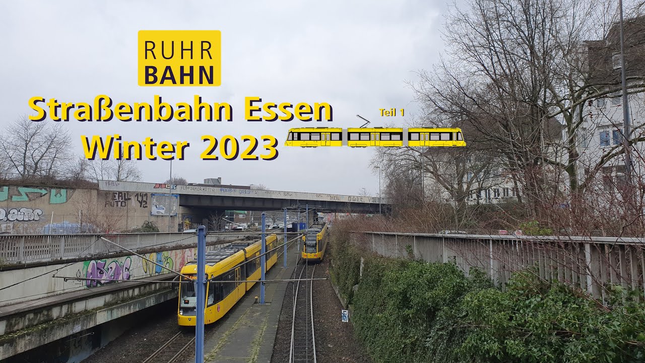 Straßenbahn Essen Winter 2023  | Teil 1 | 4K 60fps (UHD)
