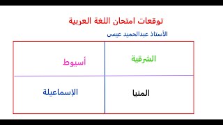 توقعات امتحان اللغة العربية ( أسيوط -  المنيا - الشرقية - الإسماعيلية )  @user-ri9ph1nb8n