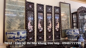 Tranh Tứ Quý "Cầm Kỳ Thi Hoạ" Khảm Ốc Nghệ Thuật