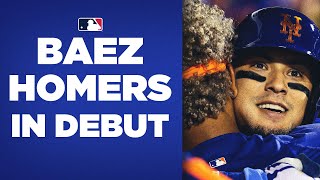 BAEZ GOES DEEP IN METS DEBUT! Javy Baez LAUNCHES HR in first game in NY