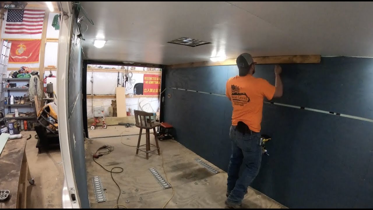 Part 3 Cargo trailer to toy hauler conversion. - YouTube