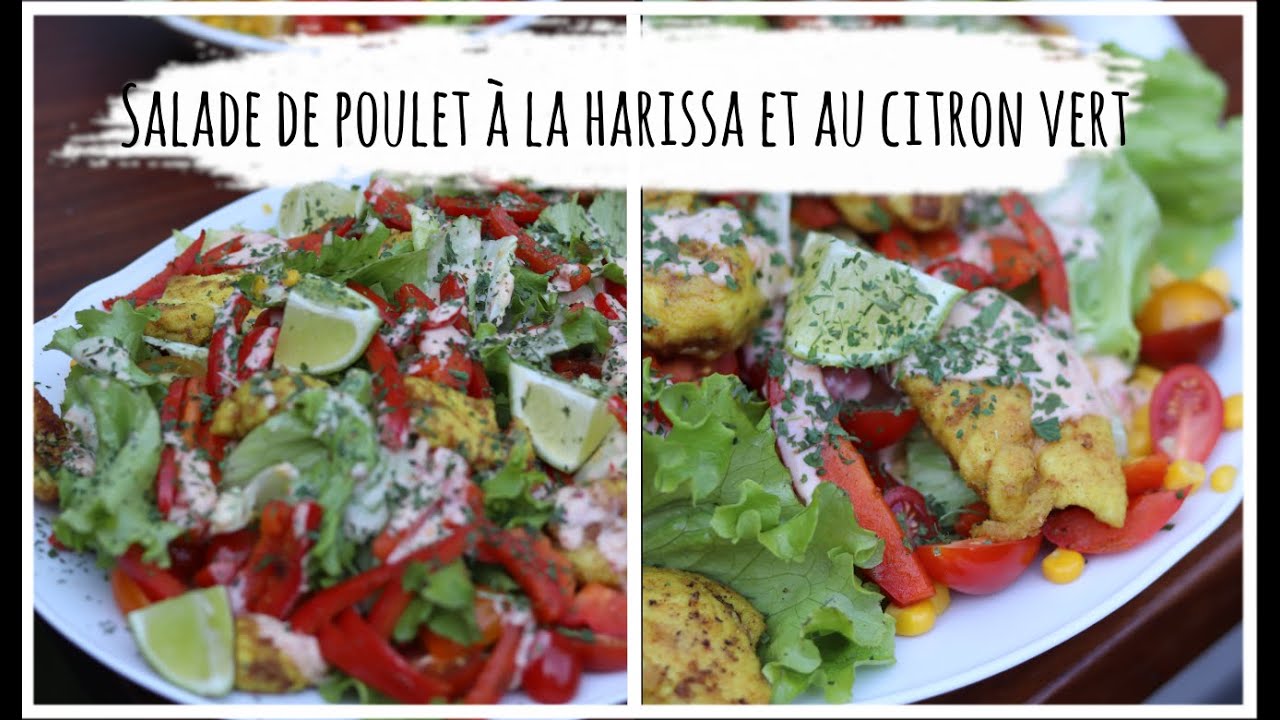 Recettes  : Salade de poulet à la harissa et au citron vert