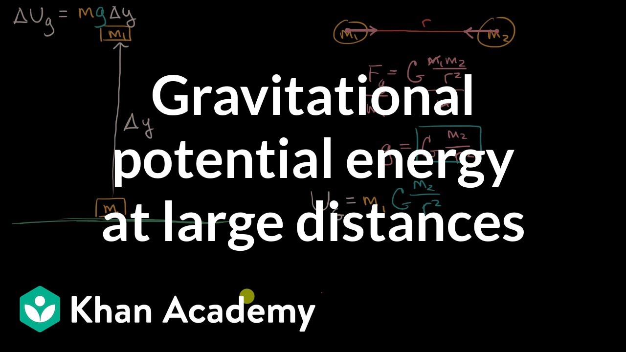 Gravitational Potential Energy At Large Distances Video Khan Academy