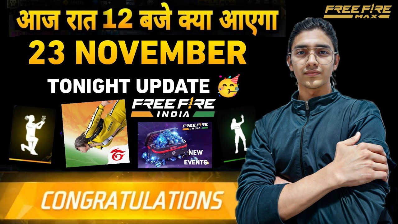 FREE FIRE 23 NOVEMBER NEW EVENTS 🇮🇳 | FREE FIRE TONIGHT UPDATE | FREE ...