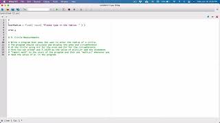 2.9. (Part 1) Circle Measurements - Python