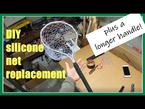 Silicone fishing net replacement and making the handle length