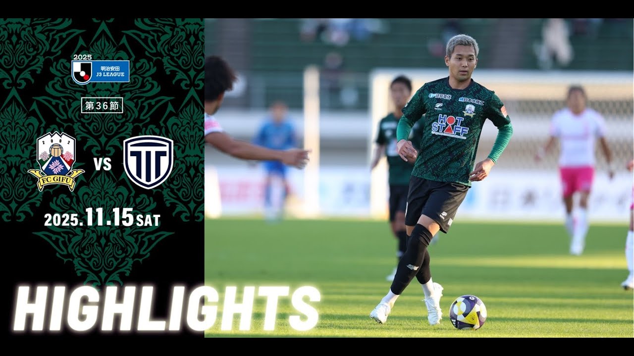 2025明治安田J3リーグ第36節 11/15(土) 14:00KO FC岐阜 vs 栃木シティ ハイライト動画