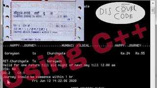 Program on Local Train ticket using C++