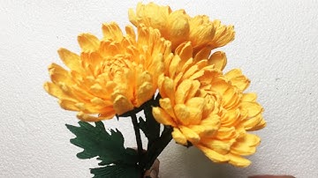 How To Make Chrysanthemum Flower From Crepe Paper | Craft Tutorial | VUNU ART