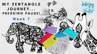 Zentangle Week 7 doodle patterns- Challenge Fail? Space fillers, geometric, block, brick