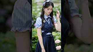 Vintage Navy Two-Piece Fake Layered Shirt Dress#vintagefashion #vintagedress #vintagestyle