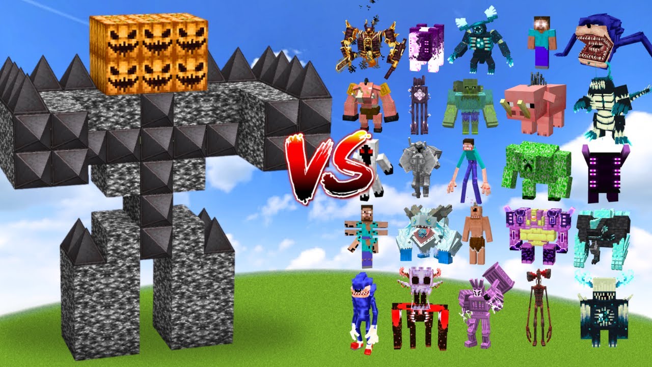 BEDROCK MUTANT GOLEM vs All Minecraft Bosses - Minecraft Mob Battle ...