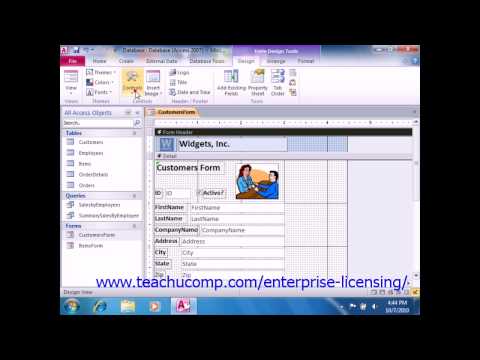 Microsoft Office Access Tutorial 2010 The Control Toolbox 12.4 Employee Group Training