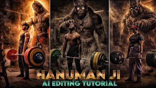 Hanuman Ji Gym Poster Editing 🔱 | AI Photo Manipulation Tutorial | Cinematic Power Edit🚩 screenshot 5
