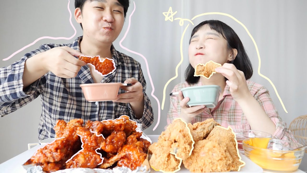 [반반먹방] bbq 황금올리브 후라이드와 시크릿양념치킨 | 후반양반은 진리 | 주방용품 소개